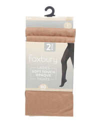 Foxbury Womens 6 Pack 80 Denier Soft Touch Opaque Tights