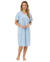 Marlon Womens Linear Floral 40" Short Sleeve Nightie