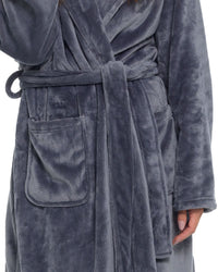 Slumber Hut Womens Flannel Fleece Hooded Dressing Gown