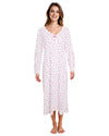 Cottonique Womens Long Sleeve Cotton Floral Nightdress