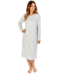 Slenderella Womens Interlock Cotton Large Floral 43" Nightdress