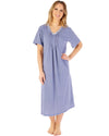 Slenderella Womens Geo Print 45" Jersey Short Sleeve Cotton Nightdress