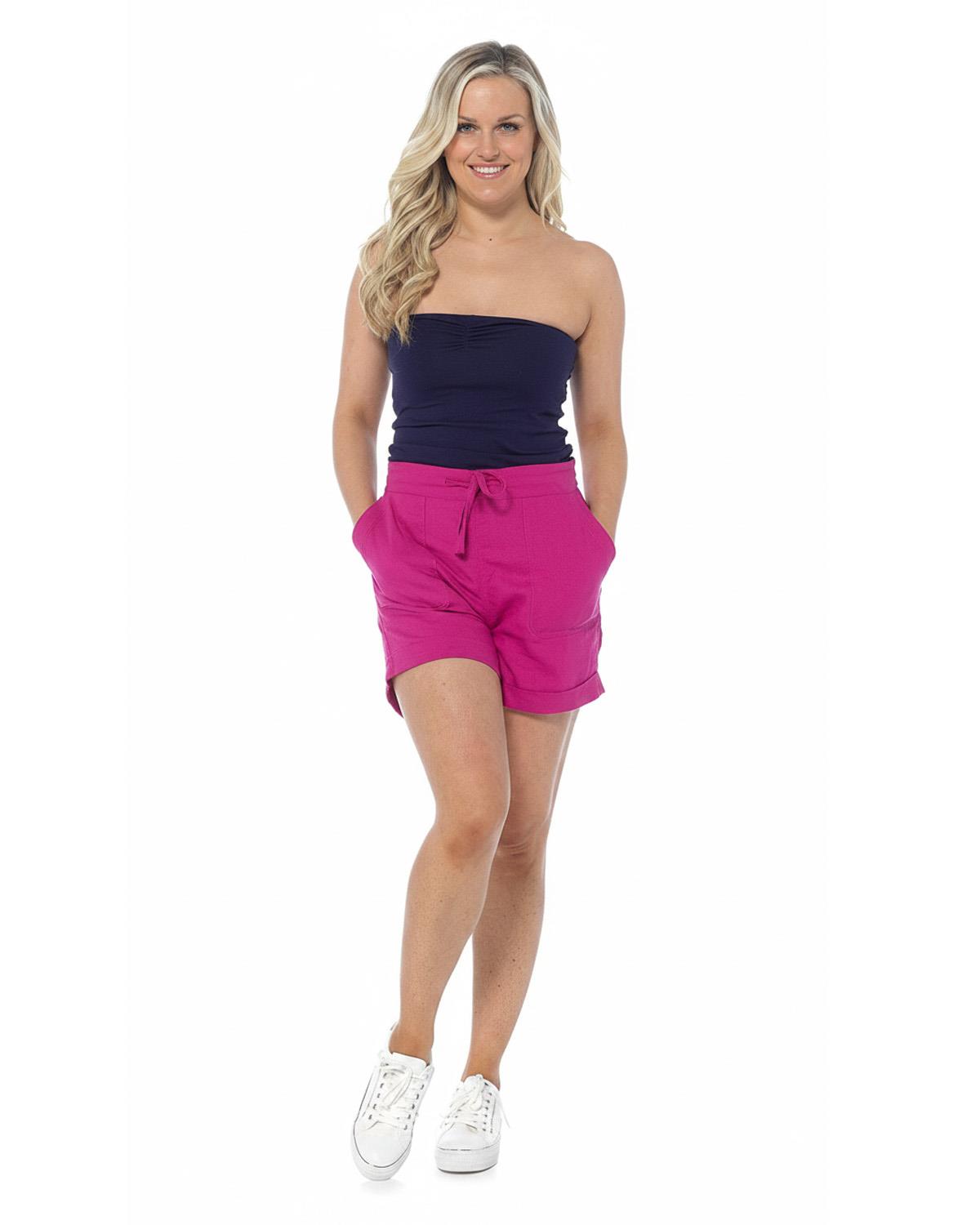 Indigo Roc Womens Linen Shortie Shorts