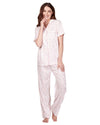 La Marquise Womens Flower Leaf Jersey Short Sleeve Pyjamas