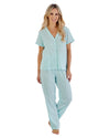 Slenderella Womens Short Sleeve Textured Woven Pyjamas