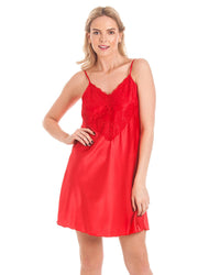 Lady Olga Womens Satin Chemise Nightie
