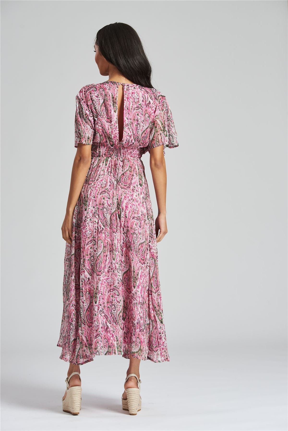 South Beach Womens Paisley Print Midi Dress