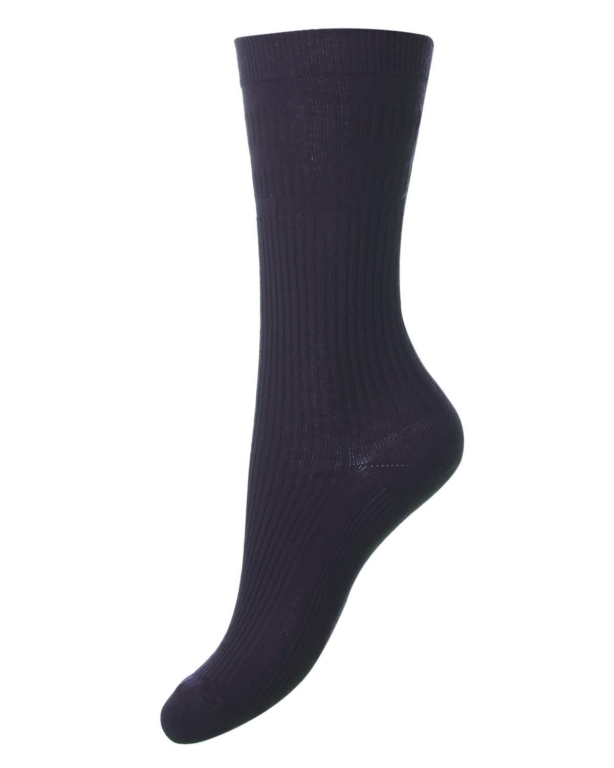 HJ Hall Womens Cotton Extra-Wide Softop Socks