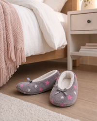 Womens Sherpa Lined Footie Slippers