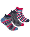 Womens 6 Pack Cotton Rich Stripe Mix Trainer Socks