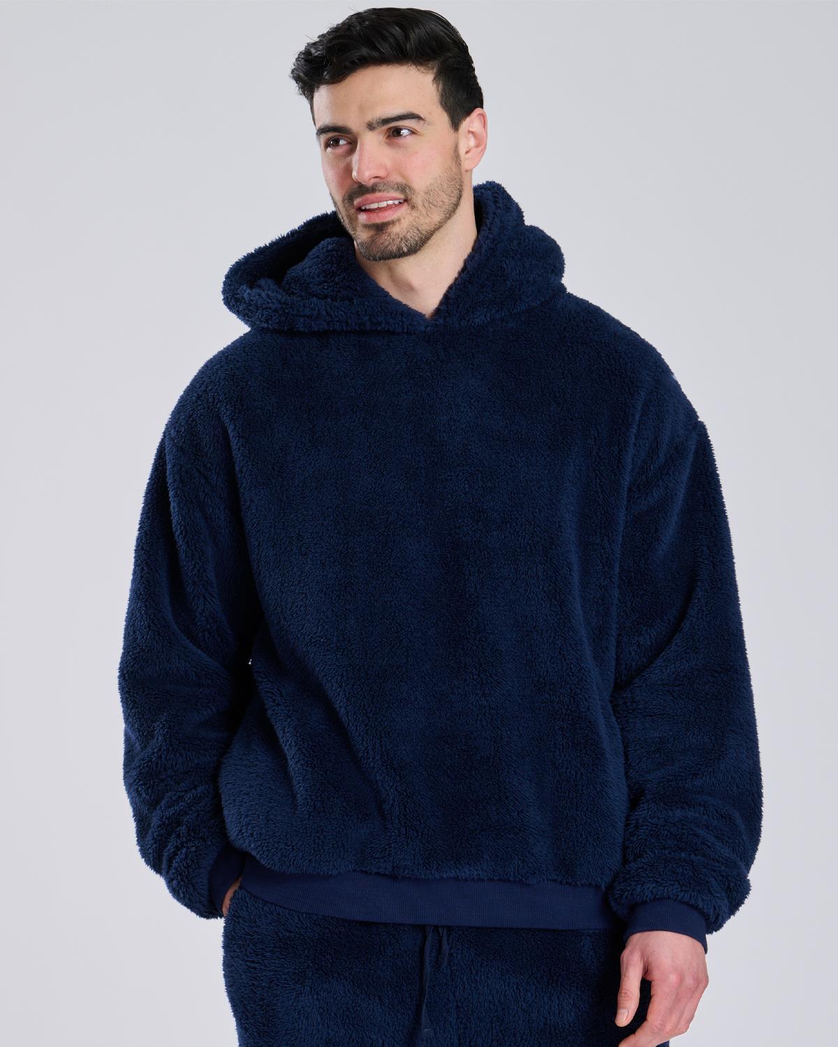 Thick sherpa hoodie sales