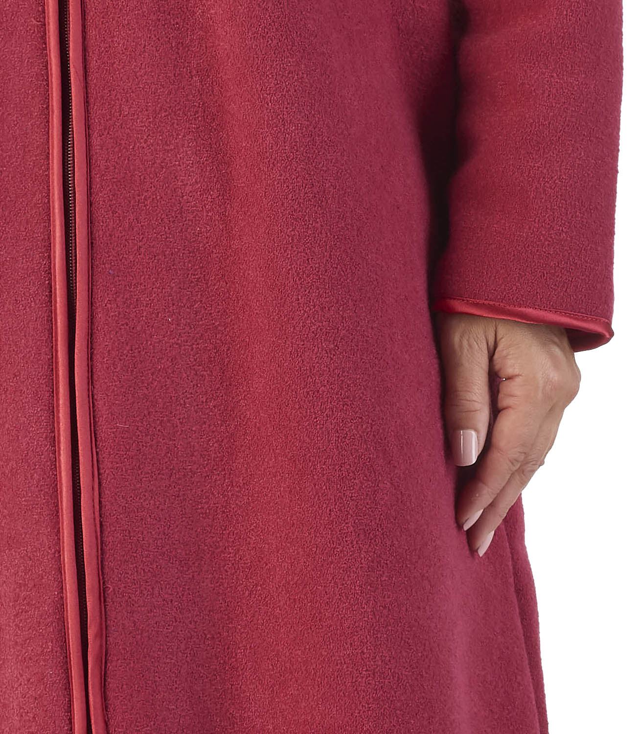 Slenderella Womens Boucle Fleece Zip Dressing Gown