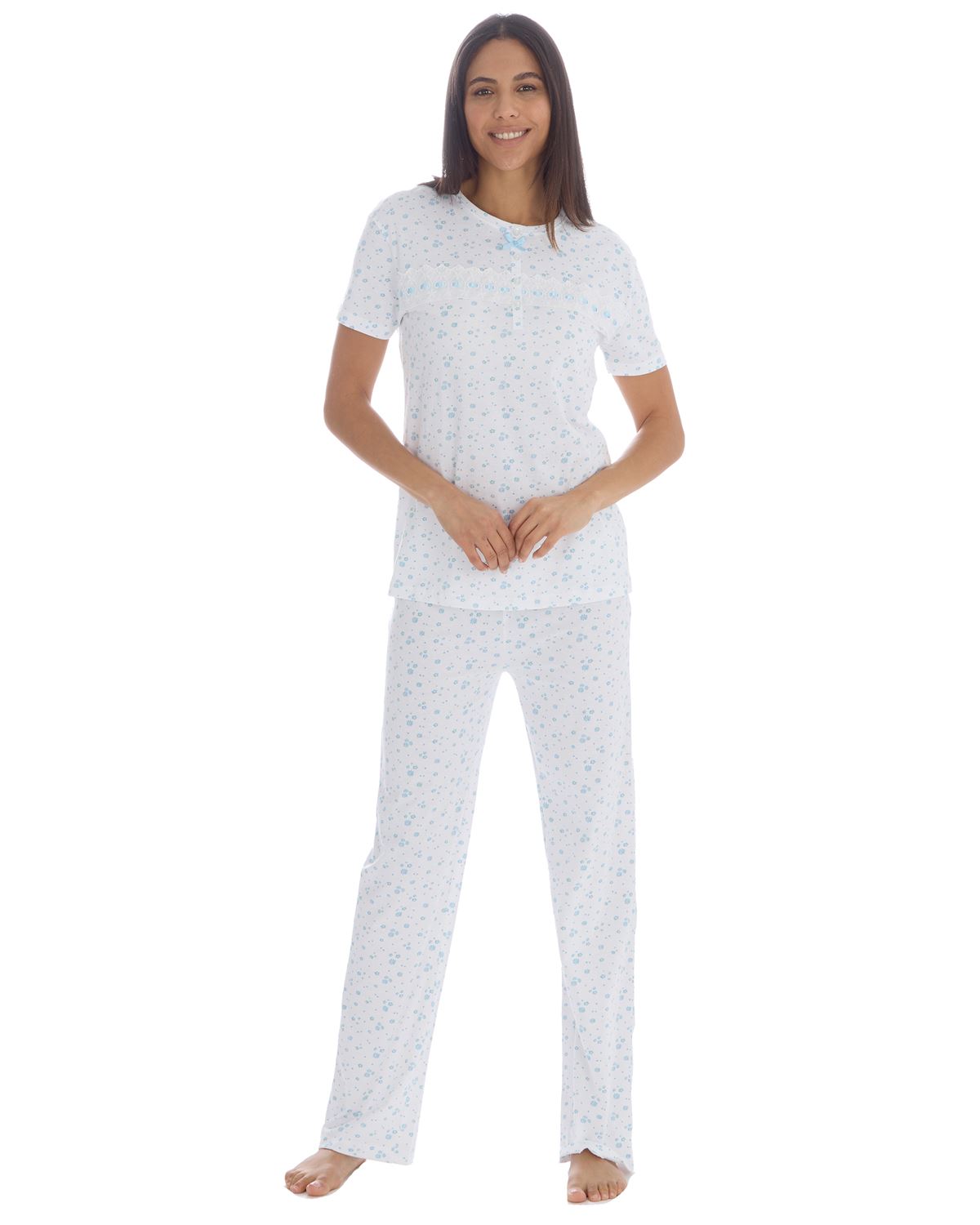 Cottonique Womens Cotton Floral Pyjama Set