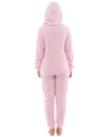 Womens Polished Fleece Slogan Hooded Pyjamas