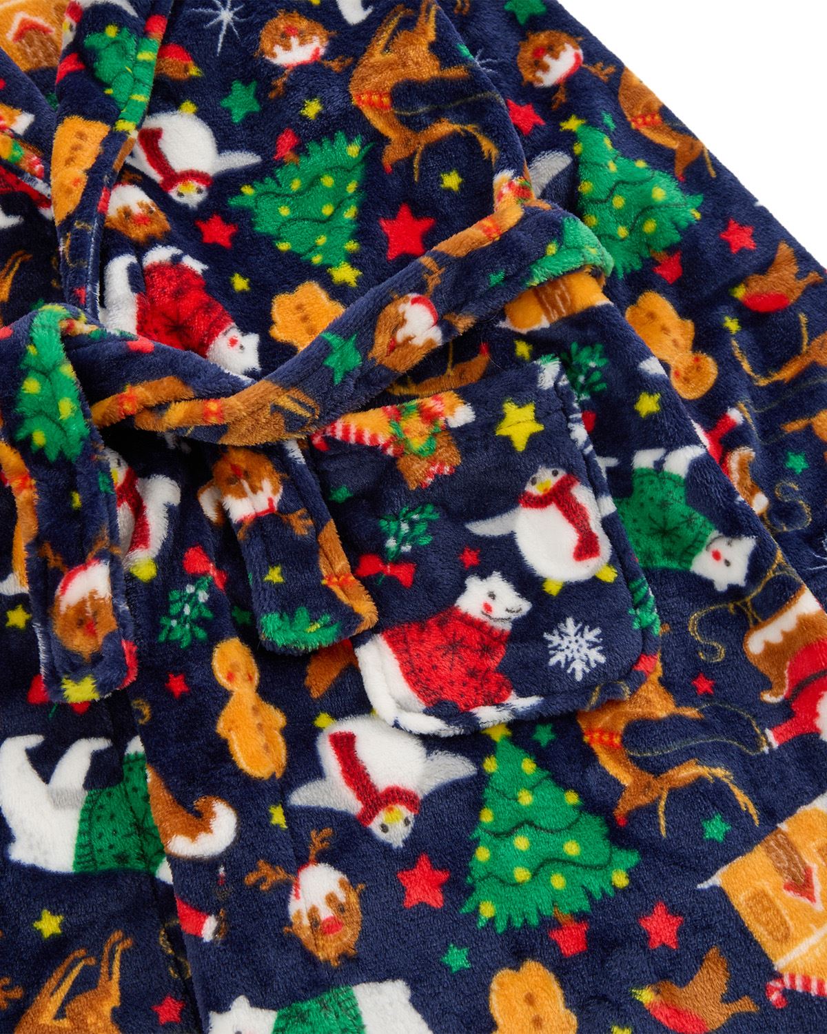 Huggable Kids Christmas Hooded Dressing Gown