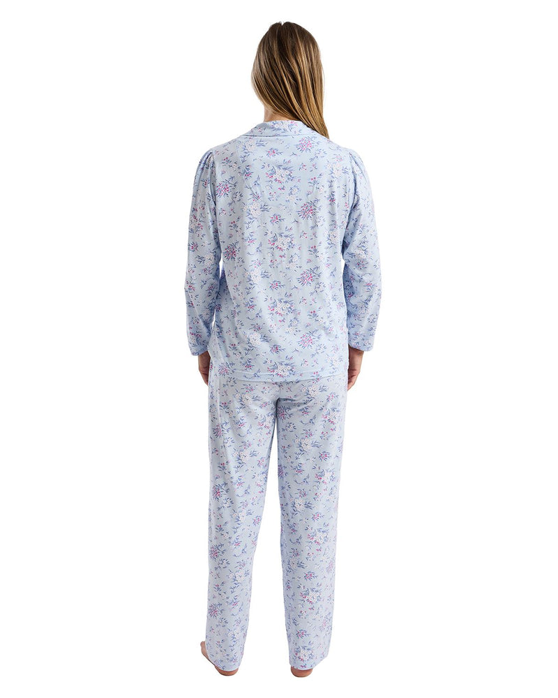 Marlon Ladies Bouquet Pastel Revere Long Sleeve Pyjamas