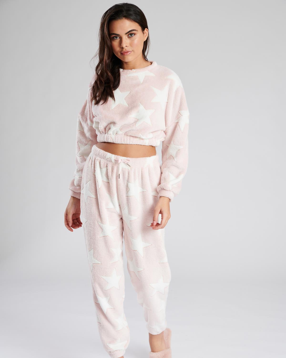 Loungeable Womens Star Embossed Jumper Jogger Set