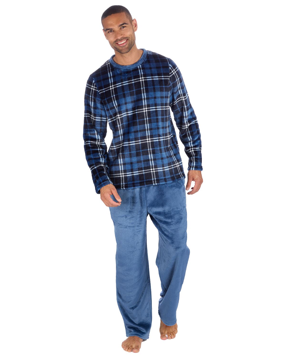 Cargo Bay Mens Polished Fleece Check Pyjamas