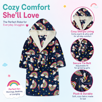 Girls Rainbow Print Dressing Gown