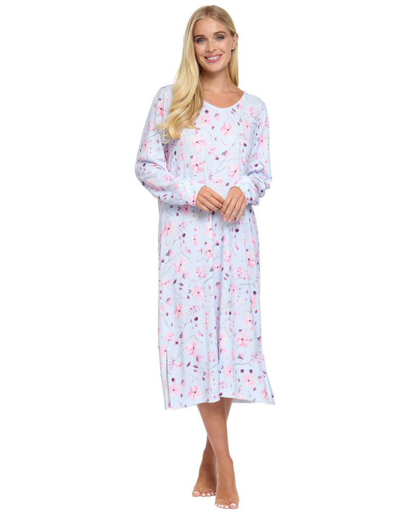 La Marquise Womens 'Floral Reflections' Long Sleeve Nightie