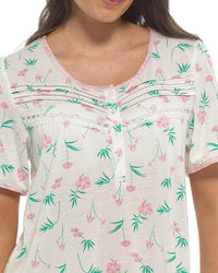 Slumber Hut Womens Short Sleeve Floral Nightie
