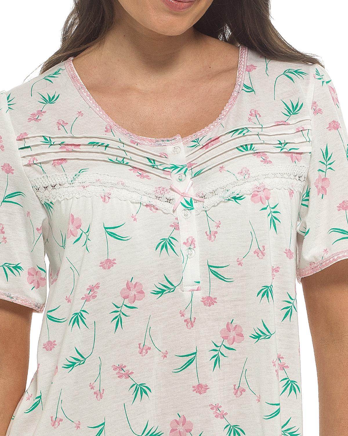 Slumber Hut Womens Short Sleeve Floral Nightie