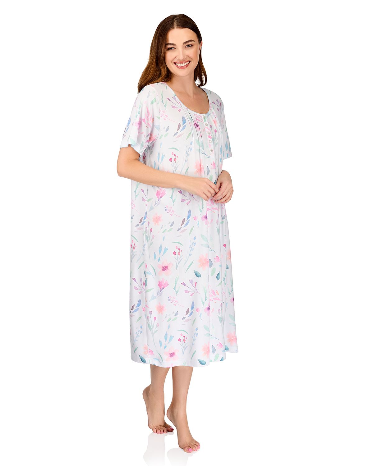 La Marquise Womens 'Watercolours' 43" & 50" Short Sleeve Nightie
