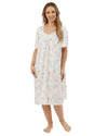Marlon Womens 40" Watercolour Satin Short Sleeve Nightie