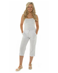Indigo Roc Womens Cropped Linen Trousers