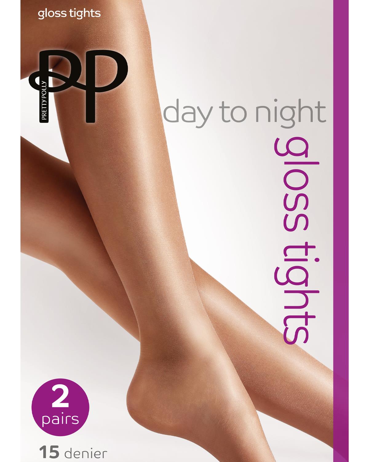 Pretty Polly Womens 2 Pack Day to Night Gloss Tights