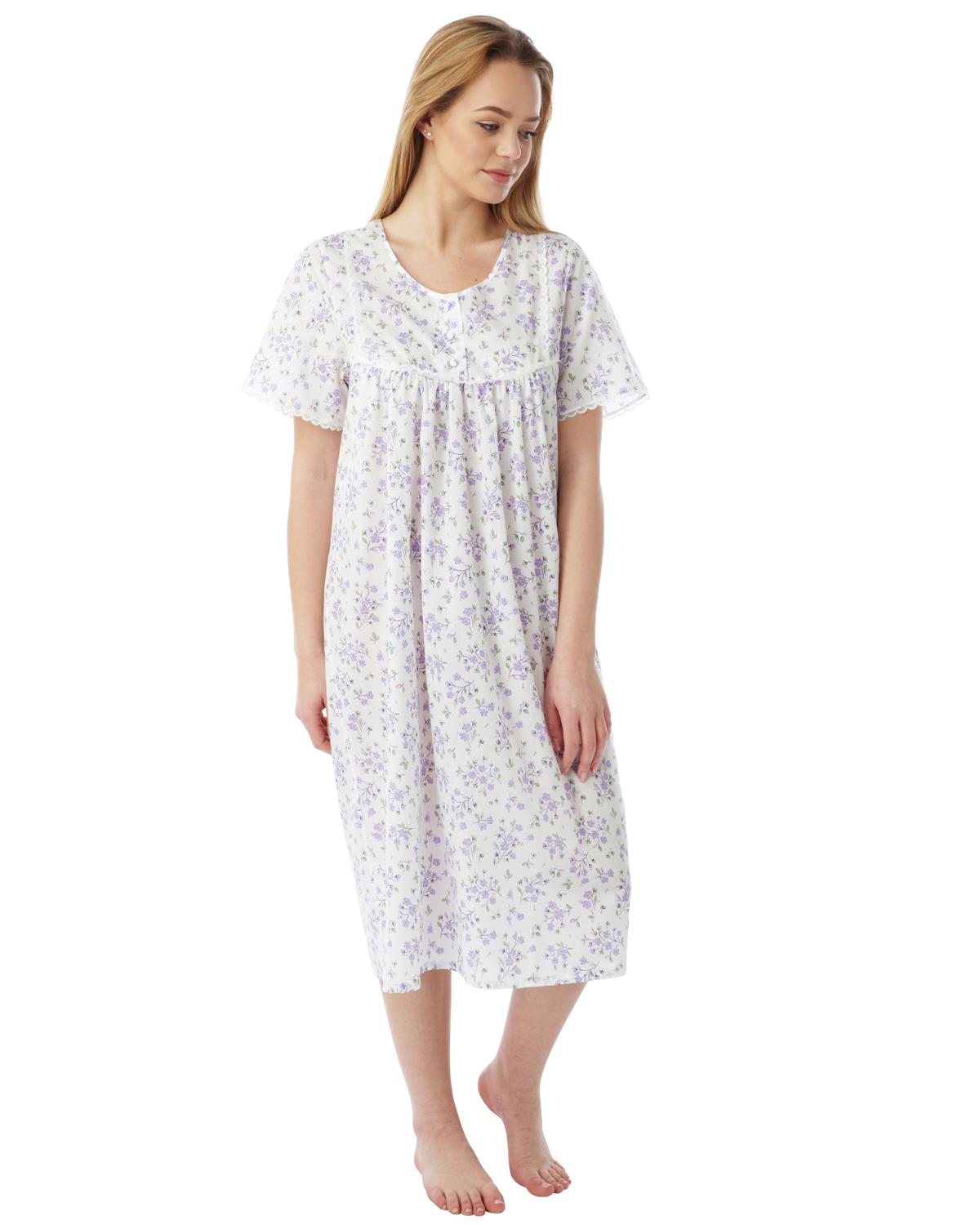 Marlon Womens Short Sleeve 45" Woven Nightie