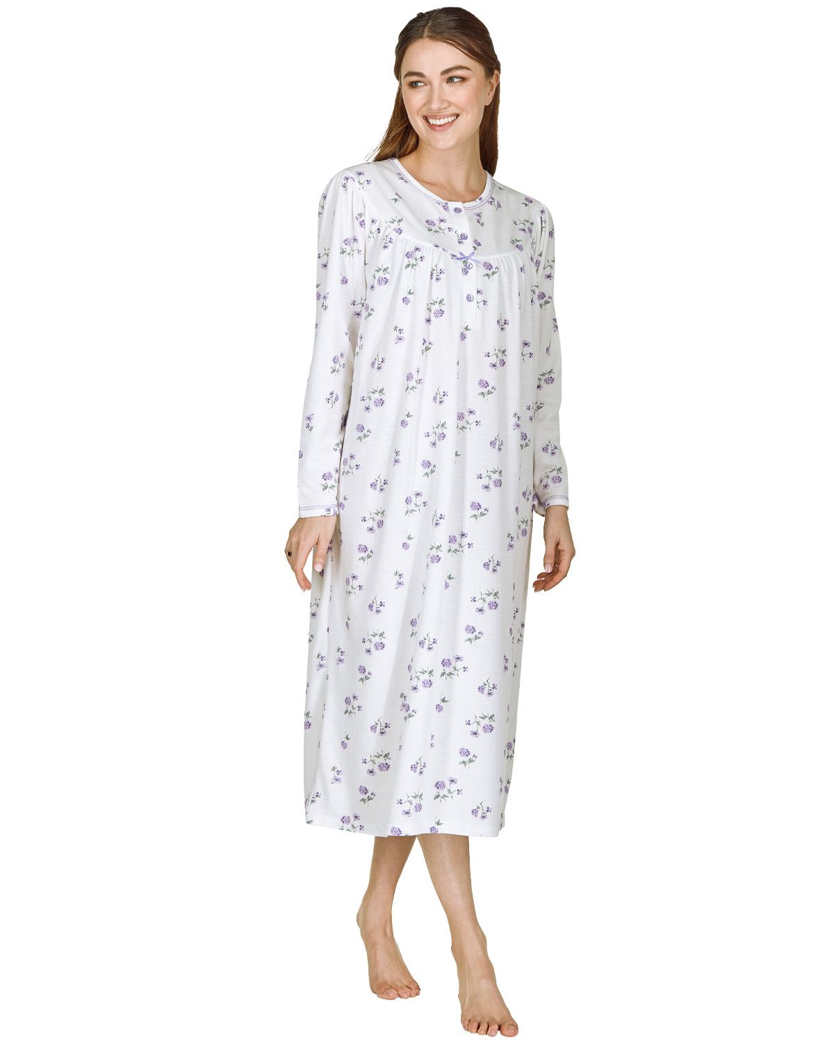 La Marquise Womens 'Florentine' Cuddleknit Long Sleeve Nightie