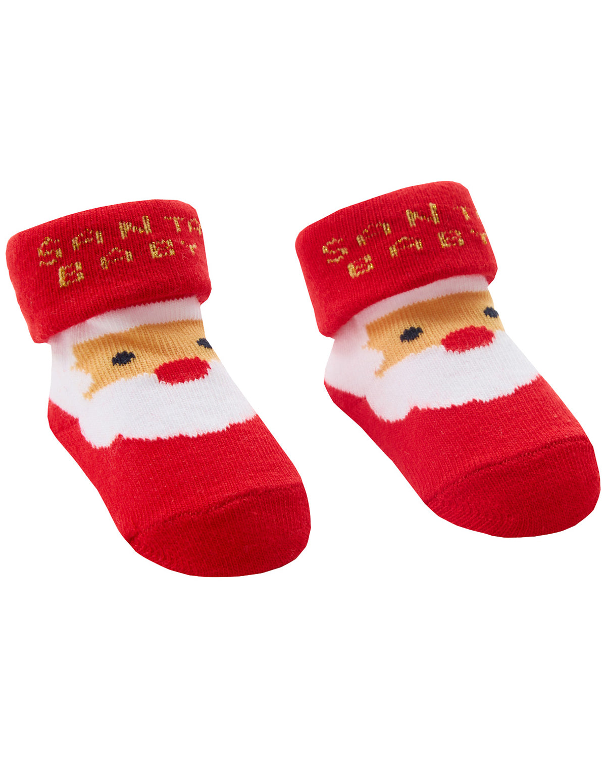 Festive Socks 3 Pairs Baby Xmas Cotton Rich Socks In Bag