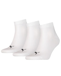 Puma Unisex 3 Pack Cotton Quarter Socks