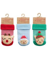 Festive Socks 3 Pack Novelty Baby Christmas Socks