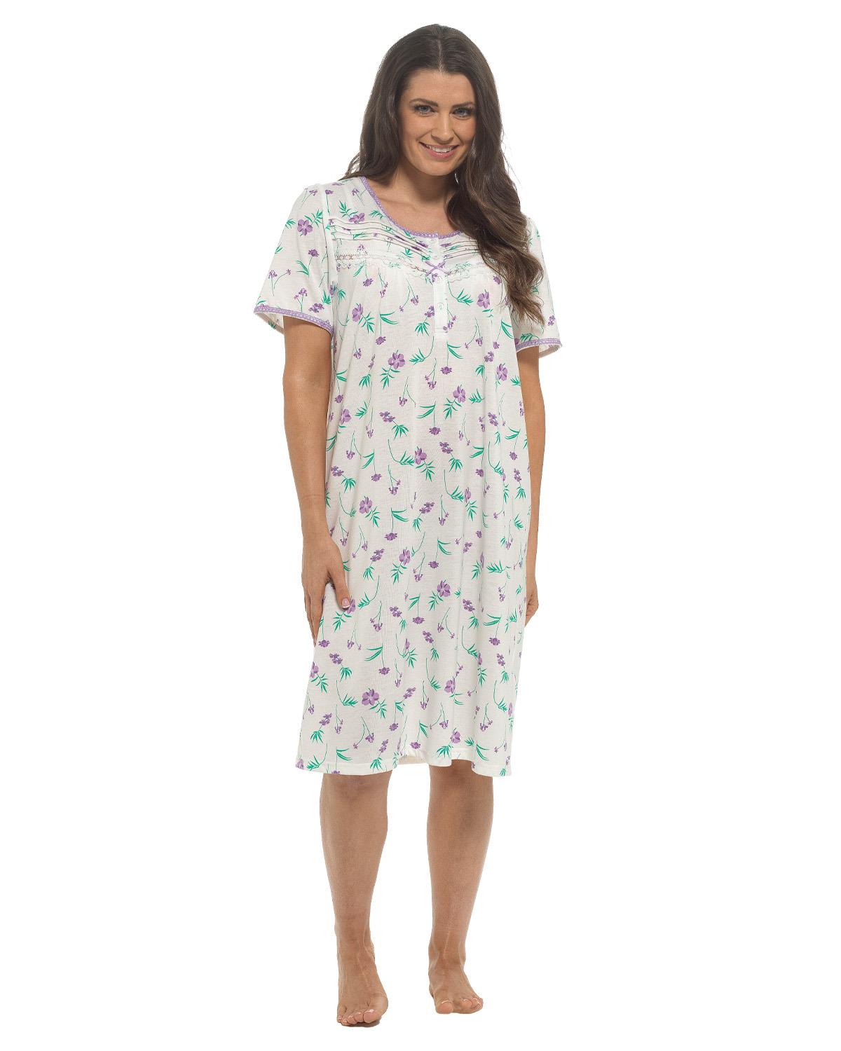 Slumber Hut Womens Short Sleeve Floral Nightie