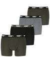 Puma Mens 4 Pack Everyday Cotton Stretch Boxers with Logo Waist Band
