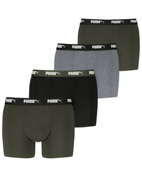 Puma Mens 4 Pack Everyday Cotton Stretch Boxers with Logo Waist Band