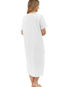 Marlon Womens Linear Floral 45" Short Sleeve Button Nightie