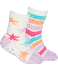 4 Pairs Girls Stars & Stripes Cosy Socks