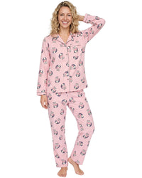 Indigo Sky Womens 100% Cotton Wincyette Button Pyjamas