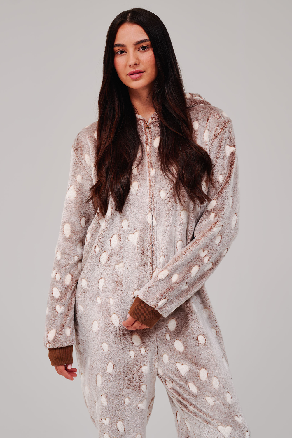 Loungeable Womens Spotty Reindeer Onesie