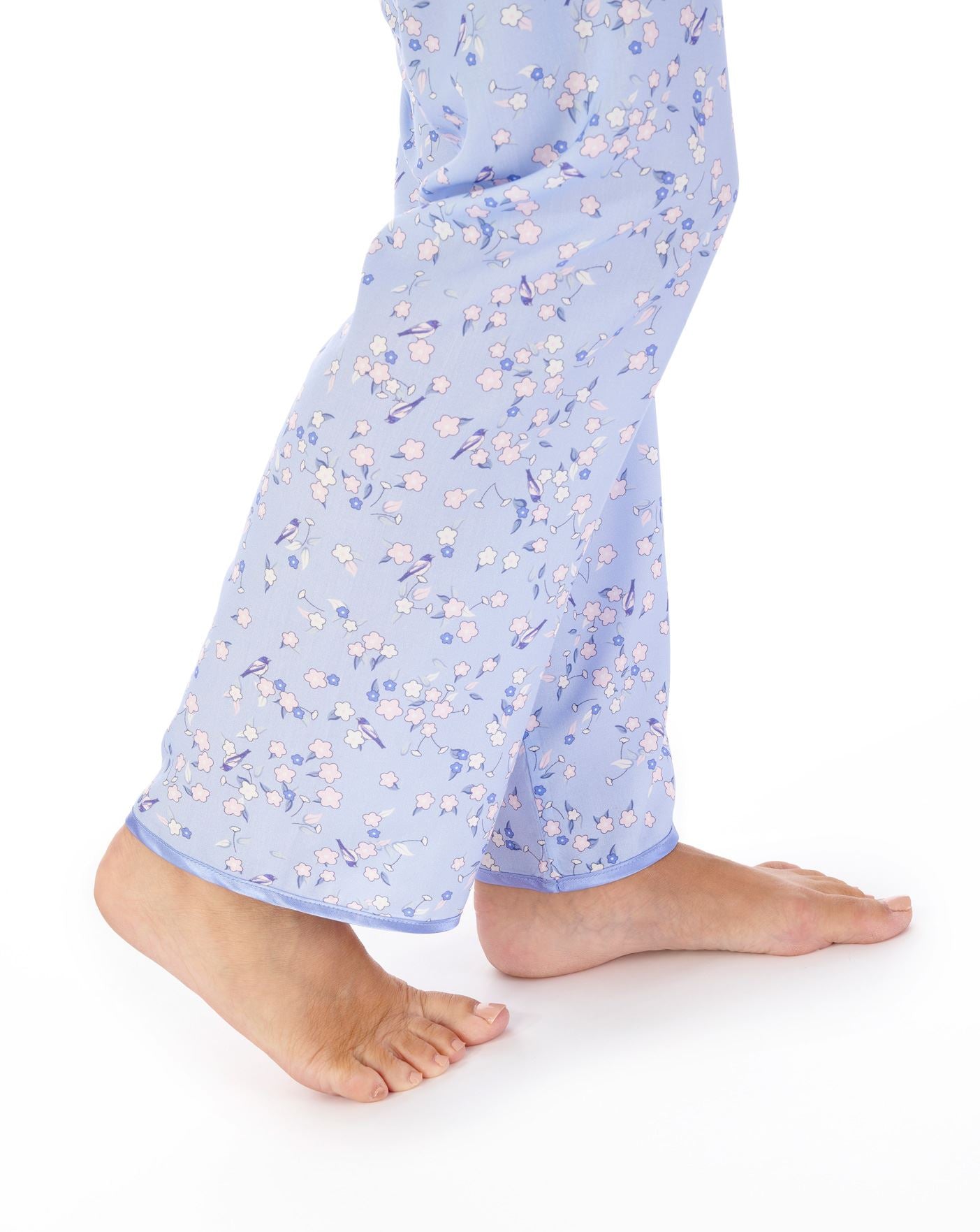 Slenderella Womens Blossom Print Short Sleeve Woven Pyjamas