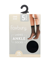 Foxbury Womens 10 Pack 15 Denier Ankle Socks