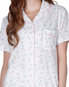 La Marquise Womens Flower Leaf Jersey Short Sleeve Pyjamas
