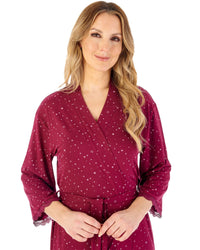 Gaspe by Slenderella Womens Supersoft Star Print 42" Kimono Wrap