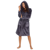 Slumber Hut Womens Polished Hooded Dressing Gown