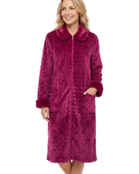 Marlon Womens Faux Fur Puff Fleece Zip Robe