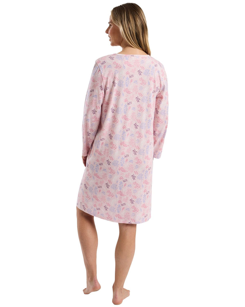 Marlon Womens Autumn Leaf Jersey Nightdress