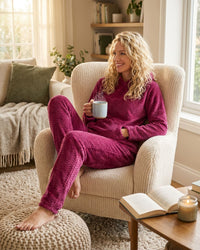 Indigo Sky Womens Zig Zag Fleece Hooded Pyjamas